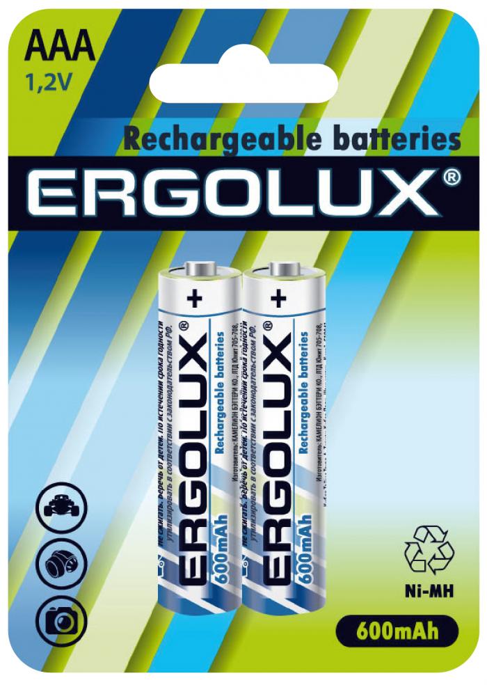Аккумуляторные батарейки Ergolux Ni-MH Rechargeable ААA 600mAh