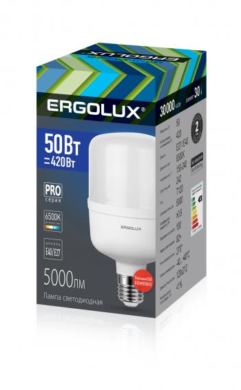 Светодиодная лампа Ergolux 50Вт E27/E40 6500К