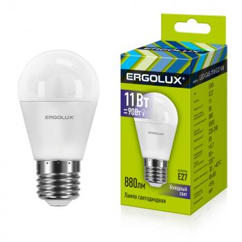 Светодиодная лампа Ergolux шар G45 11Вт E27 6500K